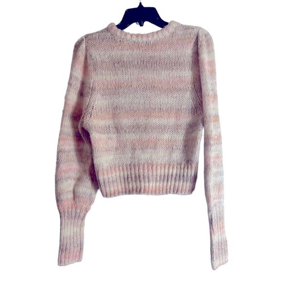 NWT Wild Fable Target Pink Peach Cream Puff Sleeve Knit Sweater Medium 📦 - Picture 2 of 8